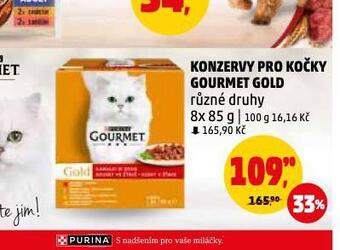 Penny Market Gourmet gold konzerva pro kočky nabídka