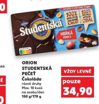 Kaufland Orion studentská pečeť nabídka