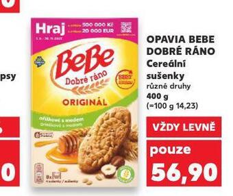 Kaufland Opavia bebe dobré ráno cereální sušenky nabídka