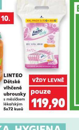 Kaufland Linteo baby dětské vlhčené ubrousky nabídka