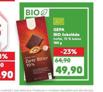 Kaufland Gepa bio čokoláda nabídka