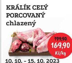 RABBIT řeznictví Rabbit králík celý kuchaný nabídka