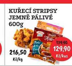 RABBIT řeznictví Kuřecí stripsy jemně pálivé 600g nabídka