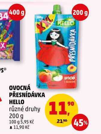 Penny Market Ovocná přesnídávka hello, 200 g nabídka
