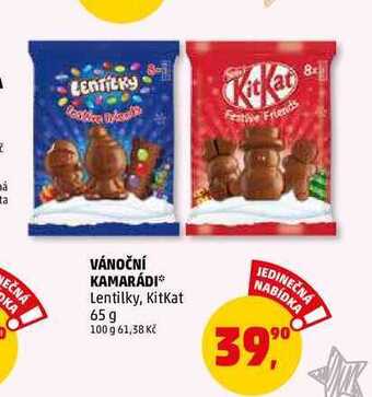 Penny Market Vánoční kamarádi lentilky, kitkat, 65 g nabídka