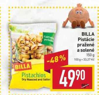 Billa pistácie pražené a solené 150 g