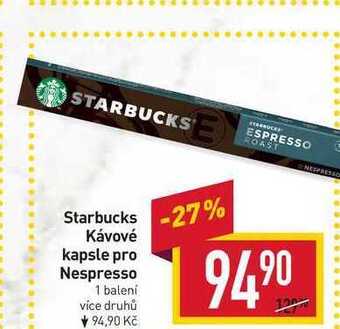 Billa Starbucks kávové kapsle pro nespresso 1 balení nabídka