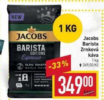 Billa Jacobs barista zrnková káva 1 kg nabídka