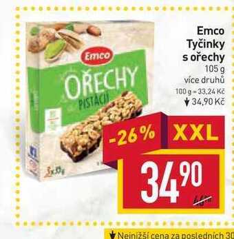 Billa Emco tyčinky s ořechy 105 g nabídka