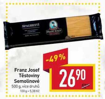 Billa Franz josef těstoviny semolinové 500 g nabídka