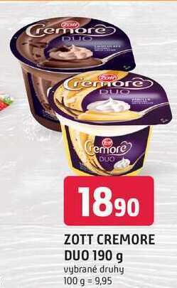 Trefa Zott cremore duo 190g nabídka