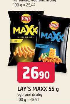 Trefa Lay's maxx 55g, vybrané druhy nabídka