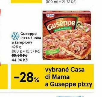 Tesco Guseppe pizza šunka a žampiony nabídka