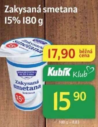 Kubík potraviny Zakysaná smetana 15% 180 g nabídka