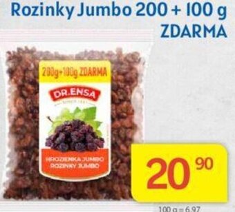 Kubík potraviny Rozinky Jumbo 200 + 100 g ZDARMA nabídka