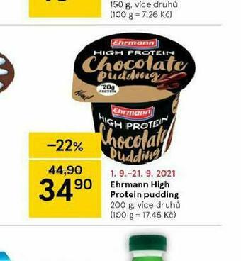 Tesco Ehrmann high protein pudding nabídka