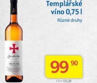 Kubík potraviny Templářské víno 0,75L nabídka