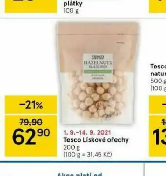Tesco Lískové ořechy nabídka