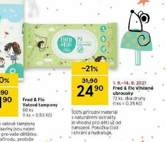 Tesco Fred &amp; flo vlhčené ubrousky nabídka