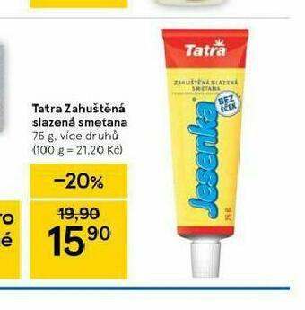 Tesco Tatra zahuštěná slazená smetana nabídka