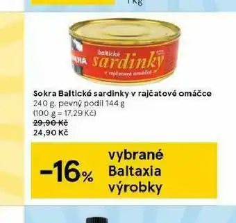 Tesco Sokra baltivké sardinky v rajčatové omáčce nabídka