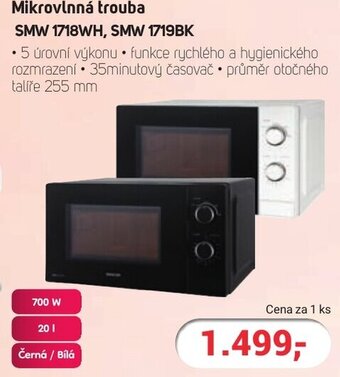 Planeo Elektro Mikrovlnná trouba SMW 1718WH, SMW 1719BK nabídka