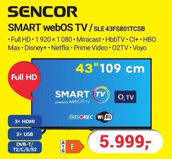 Planeo Elektro SENCOR SMART webOS TV/SLE 43FS801TCSB nabídka