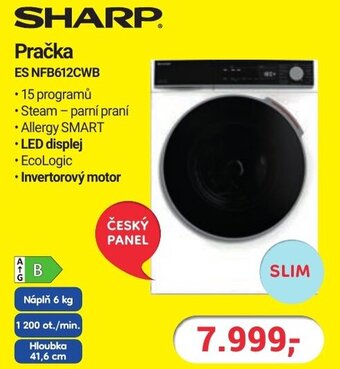 Planeo Elektro SHARP Pračka ES NFB612CWB nabídka