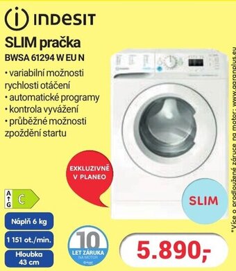 SLIM pračka BWSA 61294 W EU N