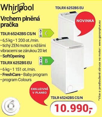 Planeo Elektro Whirlpool Vrchem plněná pračka nabídka