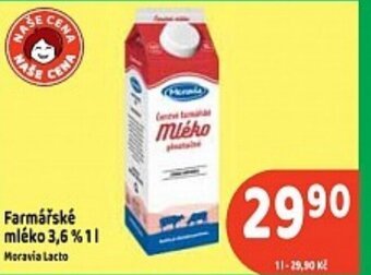 Brněnka Farmářské mléko 3,6 % 1l nabídka