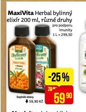 Teta Maxivita herbal bylinný elixír nabídka