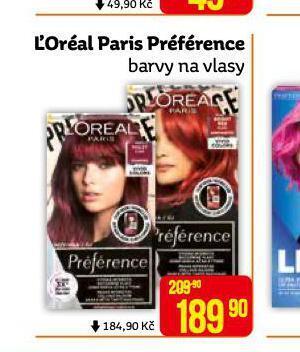 Teta Loreal paris préférence barvy na vlasy nabídka
