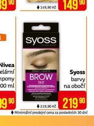 Teta Syoss barvy na obočí nabídka