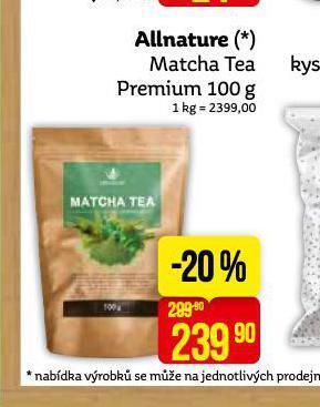 Teta Allnature matcha tea premium nabídka
