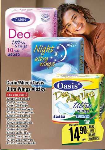 Tamda Foods Carin/micci/oasis ultra wings vložky nabídka