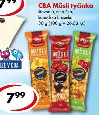 CBA Cba müsli tyčinka, 30 g nabídka