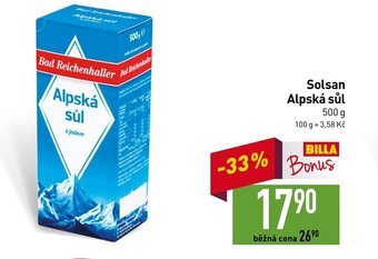 Billa Solsan Alpská sůl 500 g nabídka