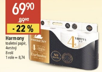 Globus Harmony toaletní papír, 4vrstvý 8 rolí nabídka