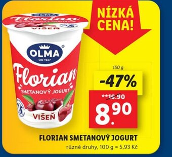 Lidl FLORIAN SMETANOVÝ JOGURT nabídka