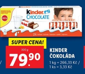 Lidl KINDER ČOKOLÁDA nabídka