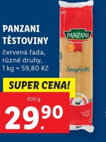 Lidl PANZANI TĚSTOVINY nabídka