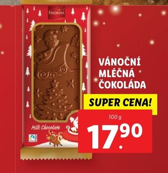Lidl VÁNOČNÍ MLÉČNÁ ČOKOLÁDA nabídka