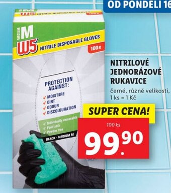 Lidl NITRILOVÉ JEDNORÁZOVÉ RUKAVICE nabídka