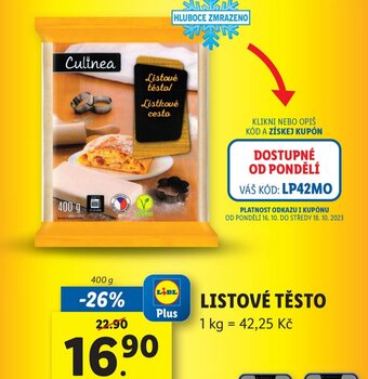 Lidl LISTOVÉ TĚSTO nabídka