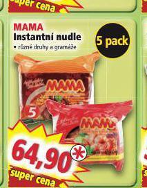 Norma Mama instantní nudle nabídka