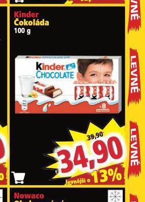 Norma Kinder čokoláda nabídka