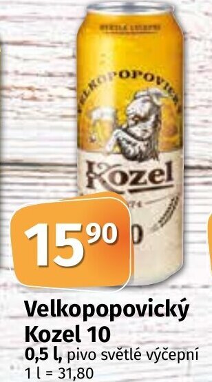 COOP TIP Velkopopovický Kozel 10 0.5L nabídka