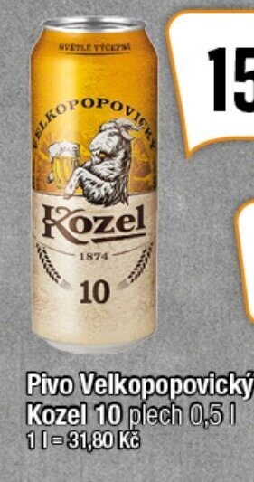 TEMPO Pivo Velkopopovický Kozel 10 plech 0,5L nabídka
