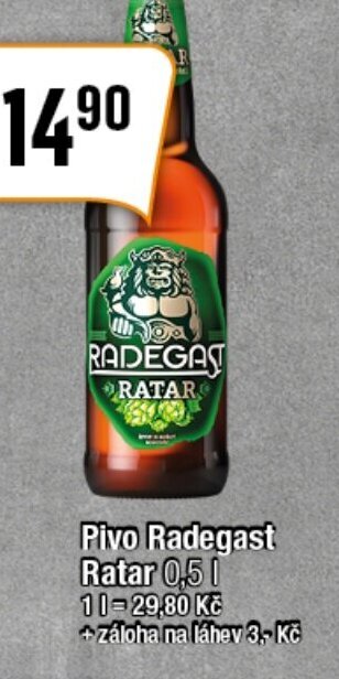 TEMPO Pivo Radegast Ratar 0,5L nabídka